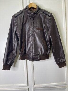 MENS VTG EXCALIBUR BLACK LEATHER CAFE RACER MOTORCYCLE BIKER JACKET SZ 38
